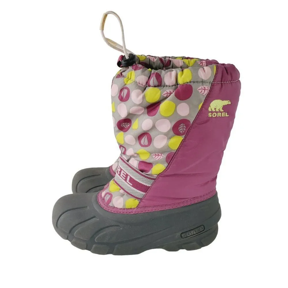 Sorel Girls Purple NY1811-535 Insulated Pull On Mid-Calf Snow Winter Boot Size 5